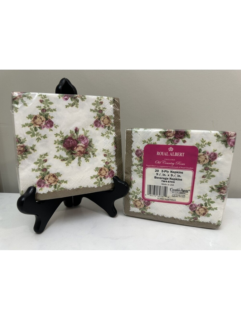 2 x 20ct Old Country Roses Royal Albert 3-Ply Beverage Napkins NEW IN PACKAGE
